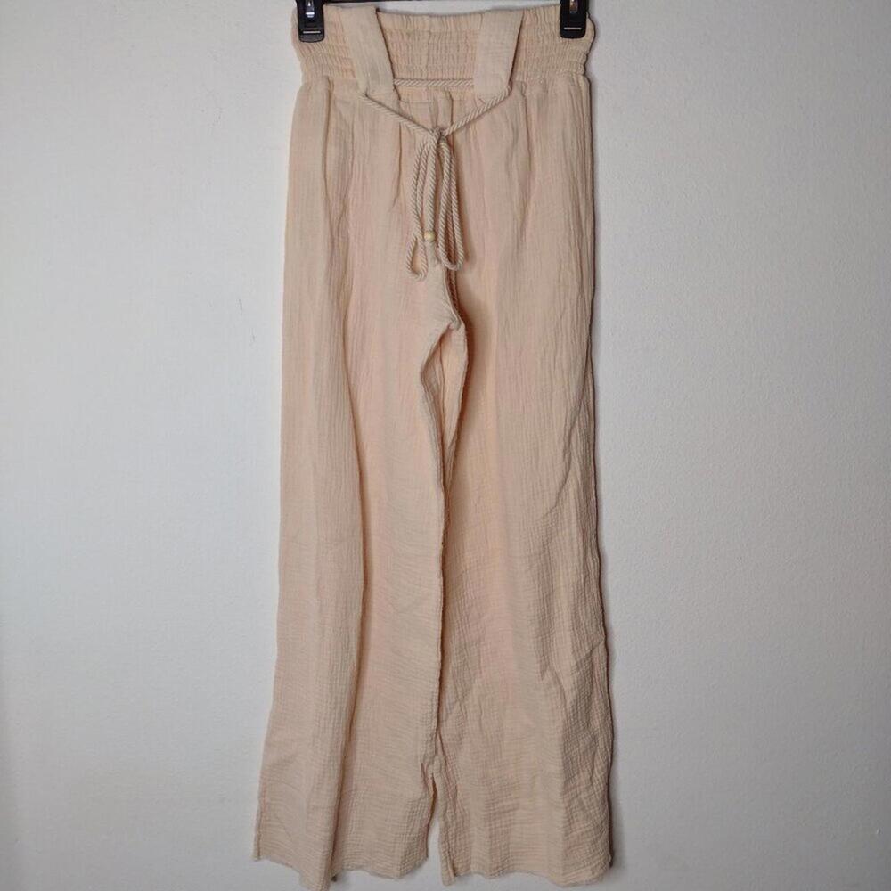 Elegant Cream Wide-Leg Pants